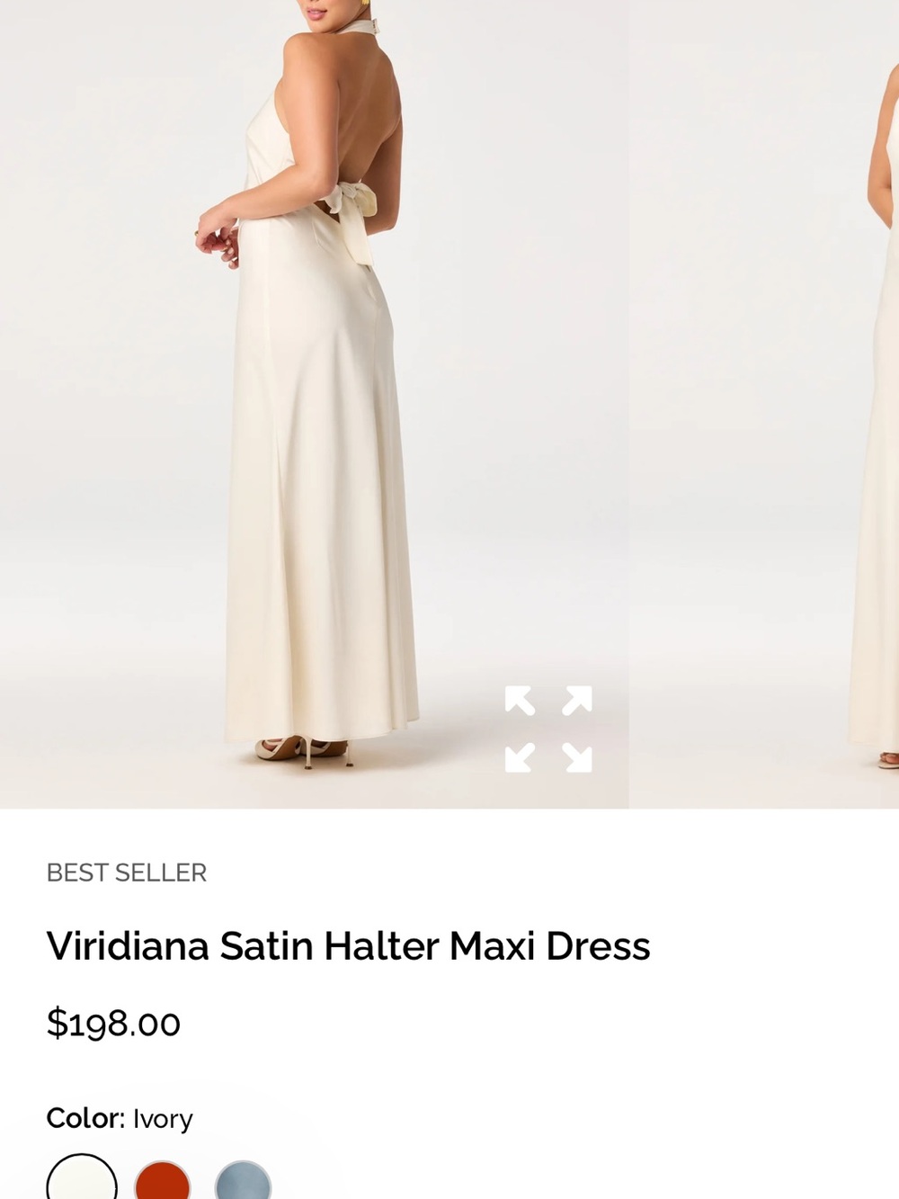 Viridiana Satin Halter Maxi Dress - Ivory